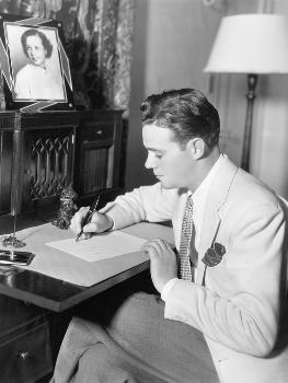 Man Sitting at His Desk Writing a Letter with a Fountain Pen' Photo |  AllPosters.com