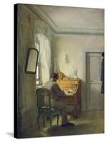 Man Sitting at His Desk-Georg Friedrich Kersting-Stretched Canvas