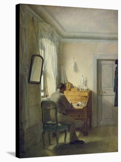 Man Sitting at His Desk-Georg Friedrich Kersting-Stretched Canvas