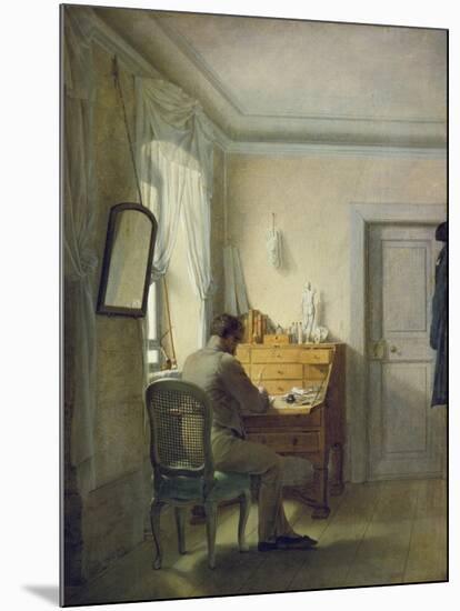 Man Sitting at His Desk-Georg Friedrich Kersting-Mounted Giclee Print