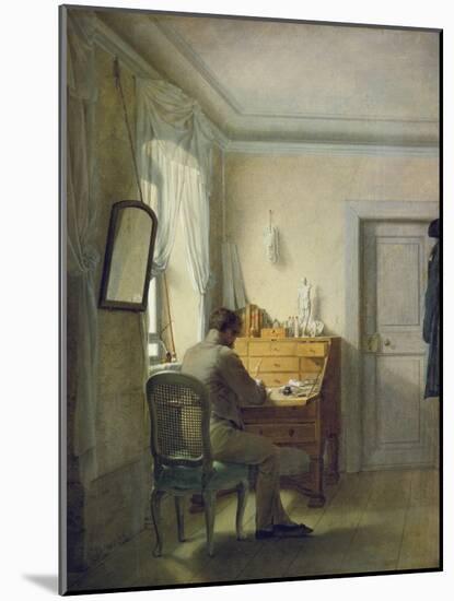 Man Sitting at His Desk-Georg Friedrich Kersting-Mounted Giclee Print