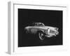 Man Sitting in the 1953 Starliner Studebaker Which is Capable Of Taking Sharp Curves at High Speed-Howard Sochurek-Framed Photographic Print