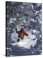 Man Skiing Downhill-null-Stretched Canvas