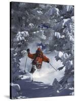 Man Skiing Downhill-null-Stretched Canvas