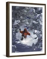 Man Skiing Downhill-null-Framed Premium Photographic Print