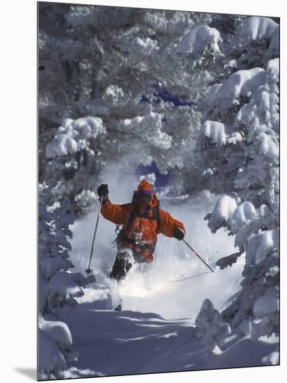 Man Skiing Downhill-null-Mounted Photographic Print