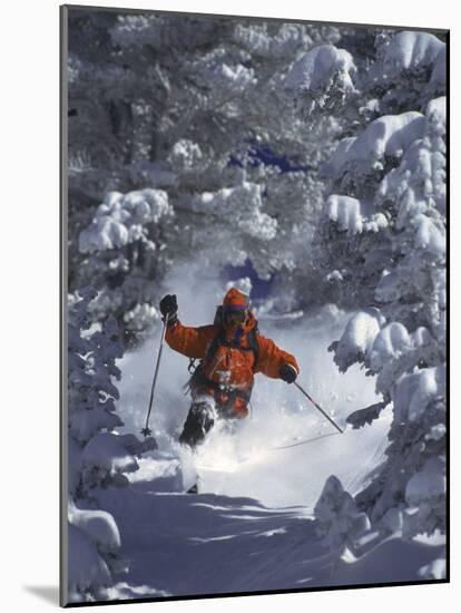 Man Skiing Downhill-null-Mounted Photographic Print