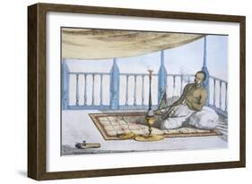 Man Smoking a Hookah of Hashish or Opium-Franz Balthazar Solvyns-Framed Giclee Print