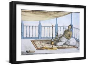 Man Smoking a Hookah of Hashish or Opium-Franz Balthazar Solvyns-Framed Giclee Print