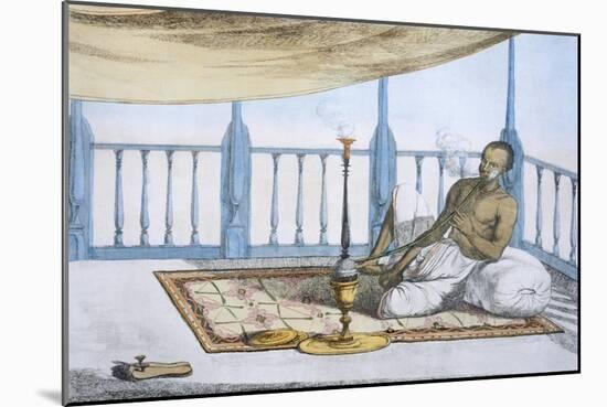 Man Smoking a Hookah of Hashish or Opium-Franz Balthazar Solvyns-Mounted Giclee Print