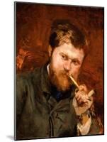 Man Smoking a Pipe, c.1875-Jean Alexandre Joseph Falguiere-Mounted Giclee Print