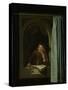 Man Smoking a Pipe-Gerard Dou-Stretched Canvas