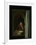 Man Smoking a Pipe-Gerard Dou-Framed Art Print