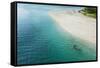 Man snorkeling in the beautiful lagoon of Ouvea, Loyalty Islands, New Caledonia, Pacific-Michael Runkel-Framed Stretched Canvas