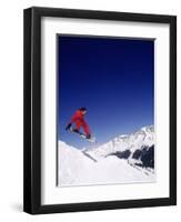 Man Snowboarding (Mid-Air), Arapahoe Basin, CO-null-Framed Premium Photographic Print