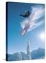 Man snowboarding on sunnny day-Henry Georgi-Stretched Canvas