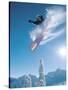 Man snowboarding on sunnny day-Henry Georgi-Stretched Canvas