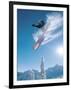 Man snowboarding on sunnny day-Henry Georgi-Framed Premium Photographic Print