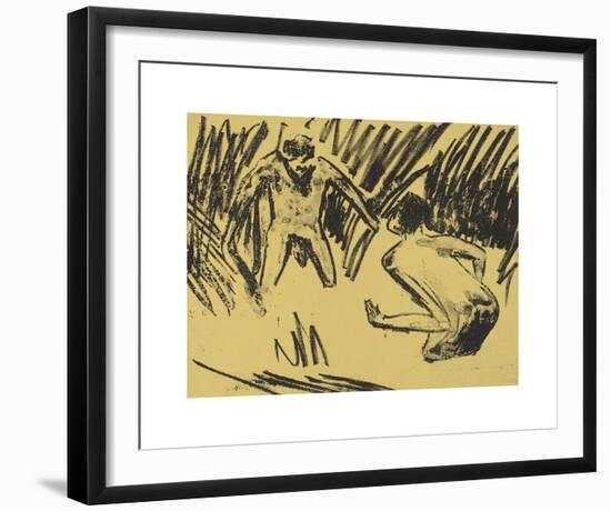 Man Splashing in the Reeds-Ernst Ludwig Kirchner-Framed Premium Giclee Print