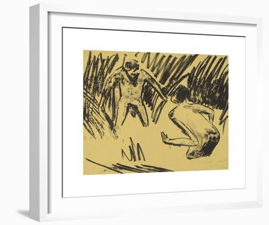 Man Splashing in the Reeds-Ernst Ludwig Kirchner-Framed Premium Giclee Print