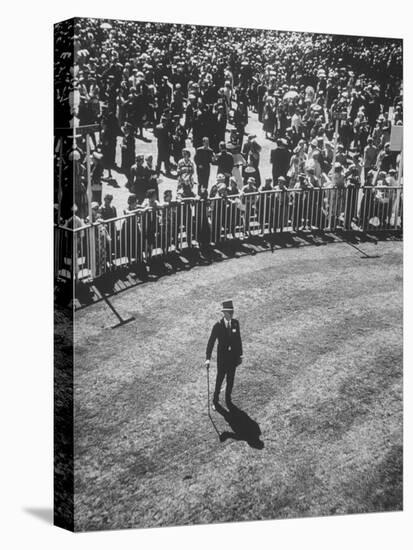 Man Standing in the Center of the Royal Enclosure at Ascot Race Track-Mark Kauffman-Stretched Canvas