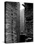 Man Standing in the Lumberyard of Seattle Cedar Lumber Manufacturing-Alfred Eisenstaedt-Stretched Canvas