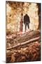 Man Standing in Woods-Steve Allsopp-Mounted Photographic Print