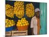 Man Standing Next to Bananas in a Market Stall in Gonder, Gonder, Ethiopia, Africa-Gavin Hellier-Mounted Photographic Print