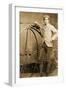 Man Standing Next to His Penny-Farthing, C.1890-null-Framed Photographic Print