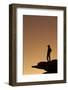 Man standing on rock surveying the view. (MR)-Brenda Tharp-Framed Photographic Print