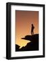 Man standing on rock surveying the view.-Brenda Tharp-Framed Photographic Print