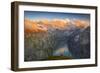 Man standing on rocks looking at clouds at sunset over lake Limmernsee, aerial view-Roberto Moiola-Framed Photographic Print