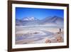 Man Standing on Rocks Looking over Miscanti Laguna, Turquoise Mineral Lake, San Pedro De Atacama-Kimberly Walker-Framed Photographic Print