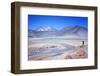 Man Standing on Rocks Looking over Miscanti Laguna, Turquoise Mineral Lake, San Pedro De Atacama-Kimberly Walker-Framed Photographic Print