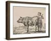 Man standing with bull-Adriaen van de Velde-Framed Giclee Print