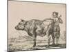 Man standing with bull-Adriaen van de Velde-Mounted Giclee Print