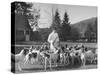 Man Standing with Group of Hounds at Rolling Rock Fox Hunt-Thomas D^ Mcavoy-Stretched Canvas