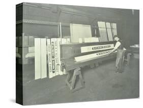 Man Stencilling Signs for Tram Cars at Charlton Central Repair Depot, London, 1932-null-Stretched Canvas