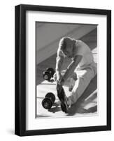 Man Stretching in Gym, New York, New York, USA-Chris Trotman-Framed Premium Photographic Print