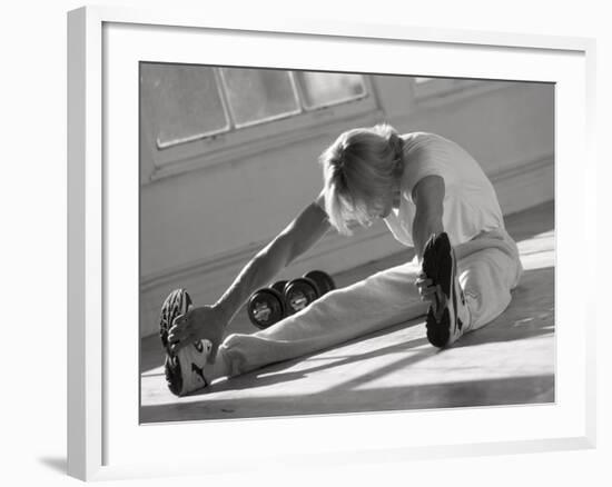 Man Stretching in Gym, New York, New York, USA-Chris Trotman-Framed Photographic Print