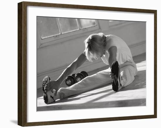 Man Stretching in Gym, New York, New York, USA-Chris Trotman-Framed Photographic Print