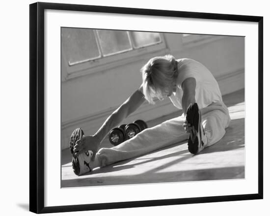 Man Stretching in Gym, New York, New York, USA-Chris Trotman-Framed Photographic Print