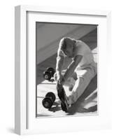 Man Stretching in Gym, New York, New York, USA-Chris Trotman-Framed Photographic Print