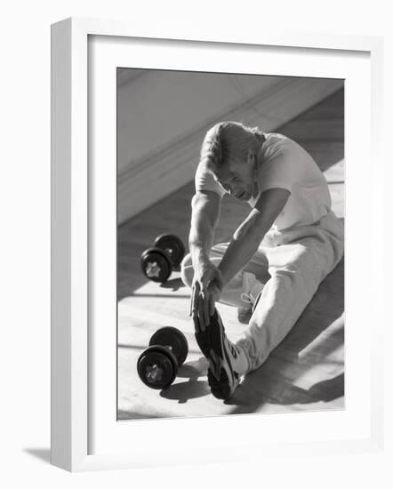 Man Stretching in Gym, New York, New York, USA-Chris Trotman-Framed Photographic Print