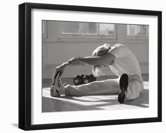 Man Stretching in Gym, New York, New York, USA-Chris Trotman-Framed Photographic Print