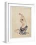 Man Stretching, Published 1830-50-Katsushika Hokusai-Framed Giclee Print