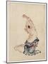 Man Stretching, Published 1830-50-Katsushika Hokusai-Mounted Giclee Print