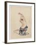 Man Stretching, Published 1830-50-Katsushika Hokusai-Framed Giclee Print