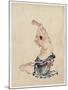 Man Stretching, Published 1830-50-Katsushika Hokusai-Mounted Giclee Print