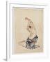 Man Stretching, Published 1830-50-Katsushika Hokusai-Framed Giclee Print